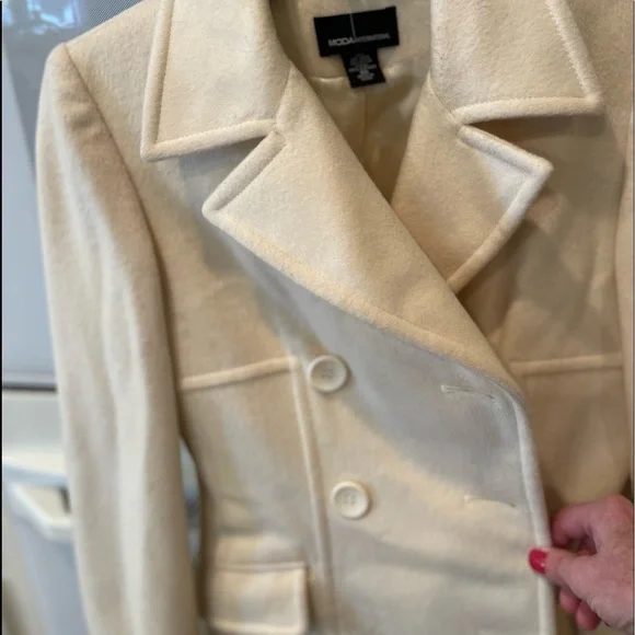 Moda International Cream Peacoat - Picture 7 of 9